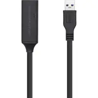 Aisens A105-0409 USB 3.0 verlengkabel met versterker en voeding, Type A/M-A/H, Zwart, 15 m