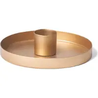 Novaliv 8x kaarsenhouders, 9 cm metalen ronde vorm voor tafelkaarsen, kaarsenstok, mat goud, kaarsenhouder, Adventskrans, Scandinavisch chic, kerstversiering, kaarsenbord, decoratieve schaal, kerst