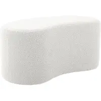 Leitmotiv Poef Ada Wave - Wit - 80x43x36cm - Scandinavisch