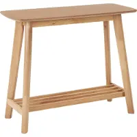 Beliani TULARE - Consoletafel - Lichte houtkleur - Rubberhout