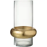 J-Line vaas cylinder ring laag glas large 20x20x35cm