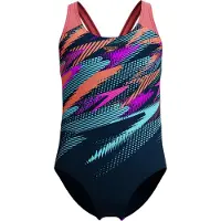 Speedo Digi Placement Splashback Swimsuit Blauw 15-16 Years Meisje