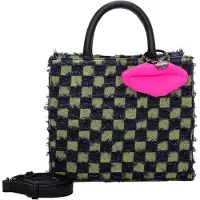 Buffalo Handtas Schoudertas Fancy Squares Big Boxy Collection Shopper Yellow Geel Donkerblauw