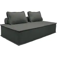 Sweeek 2 zits fauteuil voor modulaire bank in gestoffeerde stof Donkergrijs