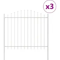 vidaXL Tuinhek WOERDEN 3 st 170 x 190 cm Gepoedercoat staal Wit