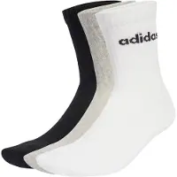 Adidas Sportsokken 'Linear Crew Cushioned 6 Pair Pack' grijs / zwart / wit
