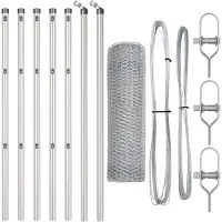 vidaXL zeshoekig gaashek met grondbevestiging 10 x 0,5 m zilver Mesh