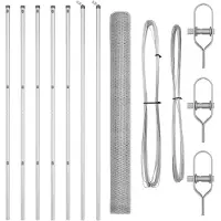 vidaXL zeshoekig gaashek met grondbevestiging 10 x 1,5 m zilver Mesh