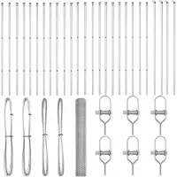 vidaXL zeshoekig gaashek met grondbevestiging 50 x 1,4 m zilver Mesh
