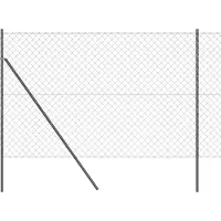 vidaXL gaashek met grondbevestiging 10 x 1,6 m PVC-Coated Staal Grijs