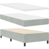 vidaXL Boxspring bed met hoofdeinde Lichtgrijs 200 x 90 cm Fluweel
