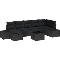 vidaXL Bankstel 8 st poly rattan