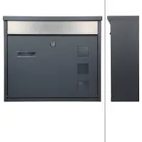ECD-Germany Brievenbus Kenny | ECD Germany staal zwart 55x20x120 cm brievenbussen | NADUVI