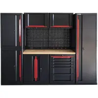 HBM expert modulair werkplaatssysteem, 10-delig, zwart rood