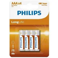 Philips batterij Longlife AAA 12x4st Batterij