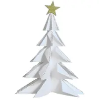 House of Nature Deco Kerstboom papier 28cm wit wit Papier Decoratieve kerstbomen