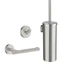 Smedbo Home Smart Pack Toilet Accessoireset - Geborsteld Nikkel - Messing - Accessoires, Toilet accessoires, Toilet accessoires sets - 7391447094077