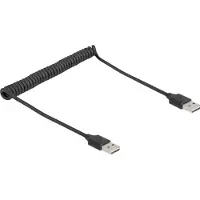 DeLOCK Coiled Cable EASY-USB 2.0 Type-A male to EASY-USB Type-A male 0.5 m to 0.8 m black