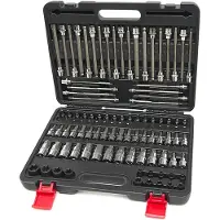 HBM 107 Delige Korte en Lange MM, INCH Inbus, Torx, Hex Doppenset