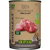 BF Petfood 12x400 gr Biofood organic hond 100% rund blik hondenvoer