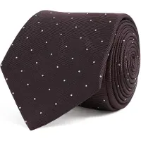 Reiss Liam Textured Polka Dot Tie Maat: OS | Stropdassen Outlet | Heren | Bruin