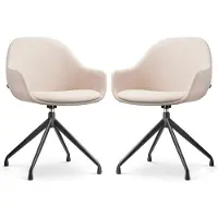 Nolon Set van 2 eetkamerstoelen Nola-Mae draaibaar | chenille beige 58x86x59.5 cm eetkamerstoelen | NADUVI