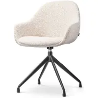 Nolon Eetkamerstoel Nola-Mae bouclé draaibaar | teddystof beige 57.5x86x59.5 cm eetkamerstoelen | NADUVI