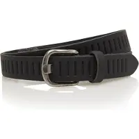 Timbelt Leren Gleufjes Riem 3 cm Zwart