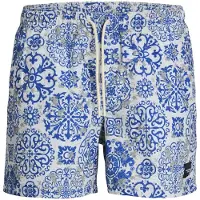 Jack & Jones Zwemshorts 'JPSTMaui' royal blue/koningsblauw / grijs / wit