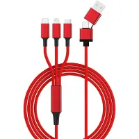 Smrter USB-laadkabel USB 2.0 USB-A stekker, USB-C stekker, Apple Lightning stekker, USB-micro-B stekker 1.20 m Rood SMRTER_HYDRA_ULT_RD