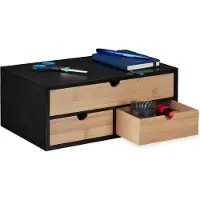 Relaxdays bureau organizer - met 3 lades - bamboe - MDF - 13,5 x 33 x 21 cm - kantoor