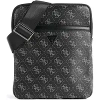 GUESS Schoudertas 'MILANO CROSSBODY FLAT' antraciet / zwart