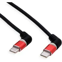 Roline USB-C kabel | 360° roteerbaar | USB2.0 | PD 60W | rood/zwart | 1 meter