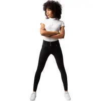 HORZE Carolyn dames denim fullseat rijbroek , Black denim, 34