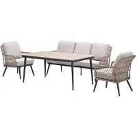Garden Impressions Kalibo lounge dining set 4-delig - donker grijs