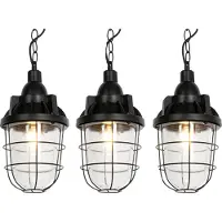 QAZQA Set van 3 industriele hanglampen zwart - Cabin