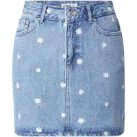 ONLY Rok 'ONLSTELLA' blauw denim / wit