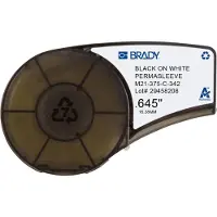 Brady M21-375-C-342 tape krimpkous zwart op wit 16,38 mm x 2,10 m (origineel)