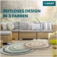 Floordirekt Buitenkleed Zoe - Rond - Modern - Diameter: 120 cm - Beige-Grijs