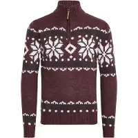 !Solid Trui 'Norwin' navy / wijnrood / wit