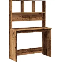 vidaXL Bureau met schappen 102x45x148 cm bewerkt hout oud houtkleurig