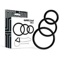 Hotlips ADDICTED TOYS | Addicted Toys Rings Set For Penis Black