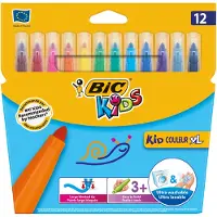 BIC Kids Couleur XL Dikke Viltstift - Ultra wasbaar - 3 jaar en ouder - 12 kleuren