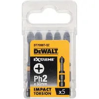 DeWalt Schroefbits - Extreme Impact Torsion - Phillips Ph2 Impact - 57mm - 5 Stuks