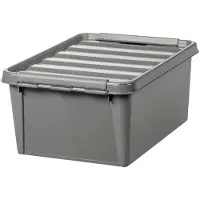 Smartstore Gerecycled Kunststof Magazijnbak 14 l Met deksel Grijs 30 x 40 x 18 cm