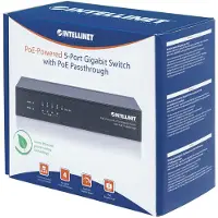 Intellinet PoE-Powered 5x Gigabit Gigabit Ethernet (10/100/1000) Power over Ethernet (PoE) Zwart