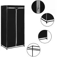 vidaXL Kledingkast 75x50x160 cm zwart