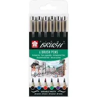 Taidepiste Pigma Brush 6-set Basic Colours
