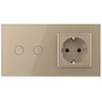 Livolo | Goud | 2+SR | Puls-potentiaal vrij contact | Schakelaar
