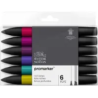 Winsor & Newton 0290111 Promarker 6 Rich Tones | Professionele layoutmarkers & alcoholmarkers